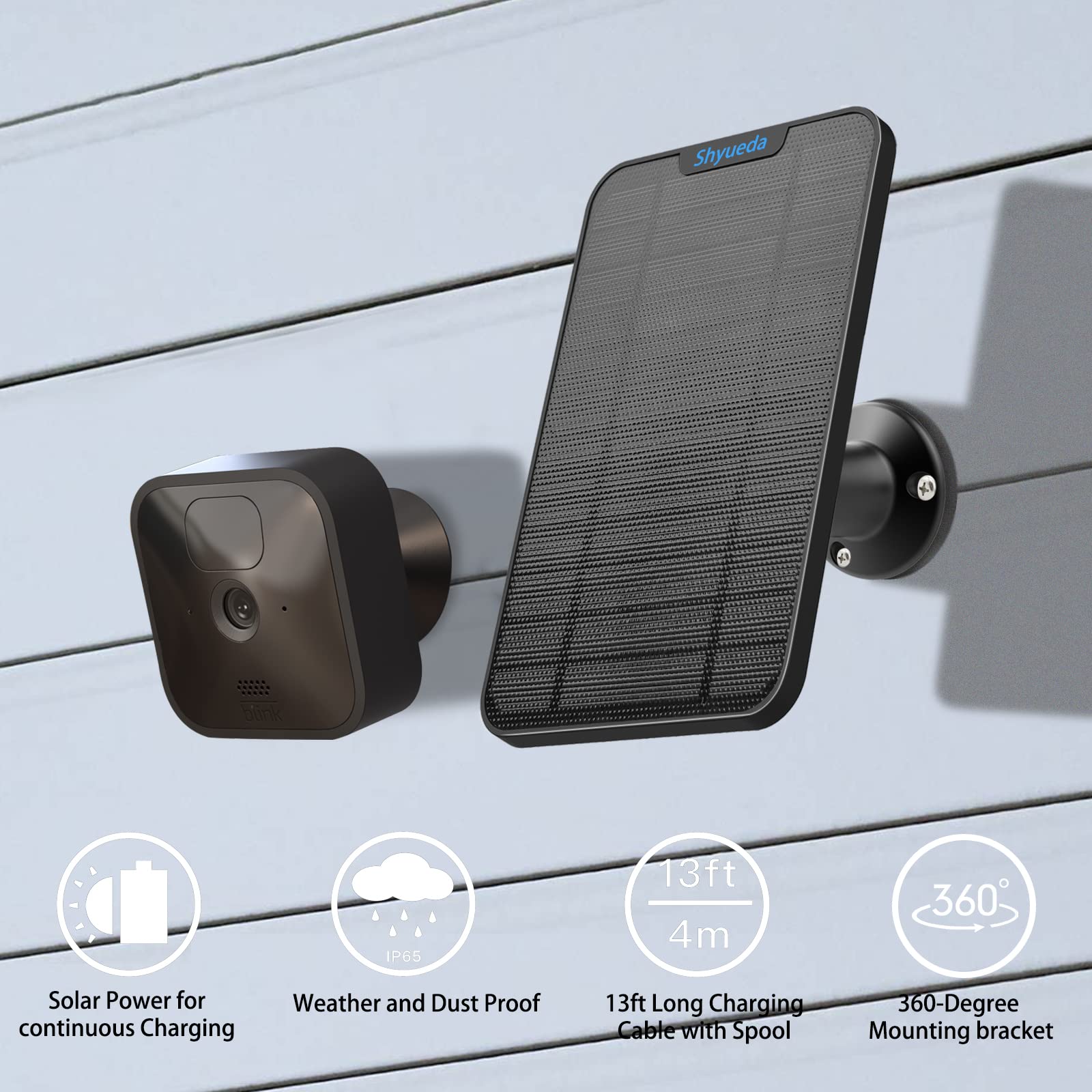 Solar Panel Charger for Blink Camera - 4W Weatherproof with 4m Cable (3-Pack) - The Outdoor Furniture Market 