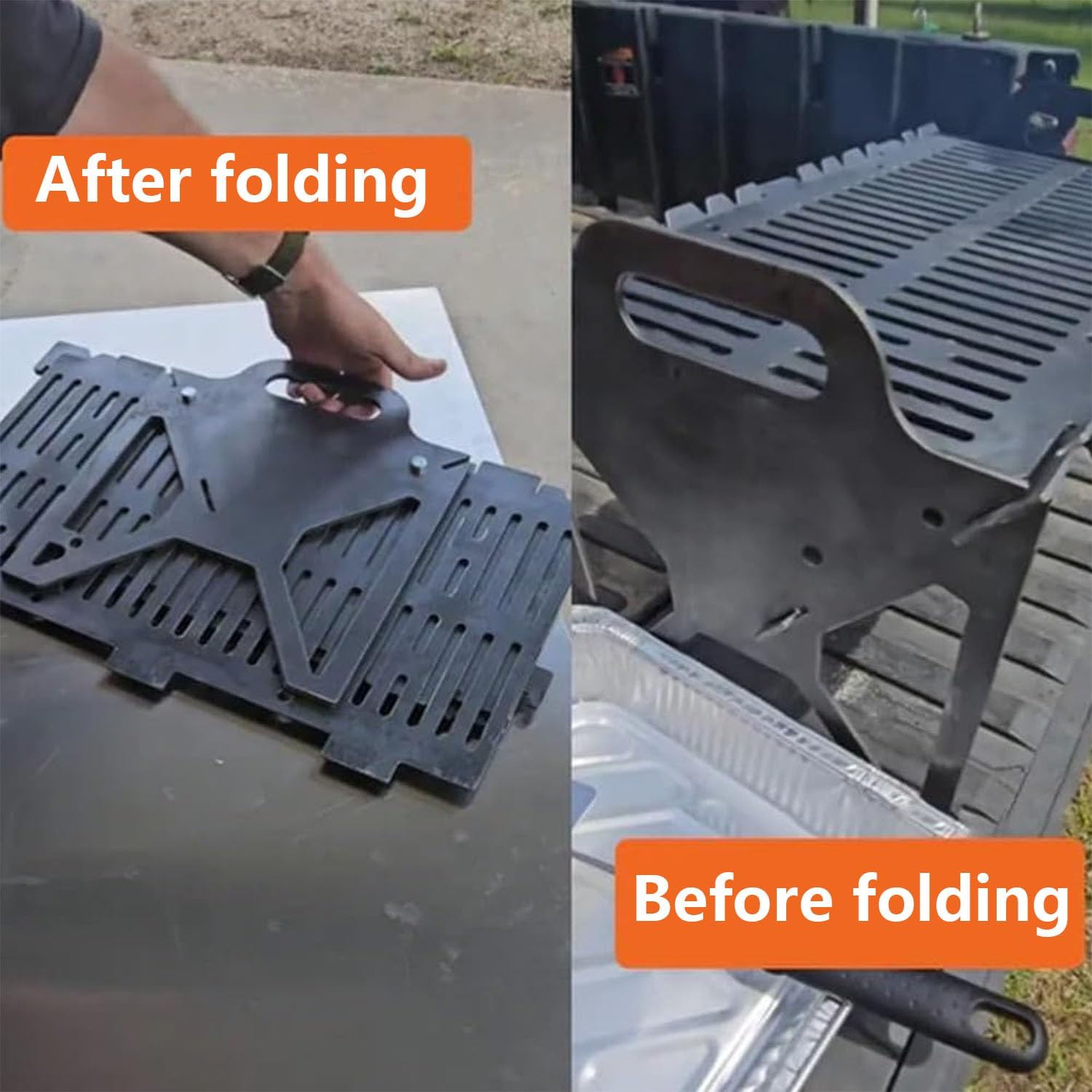 BBQ Grill,Slot Grill Portable BBQ,Portable For Camping Tailgating,Charcoal Barbecue Large Cooking Surface For Outdoor Cooking,Easy Setup Lightweight Design(40 * 22 * 25cm,Black)