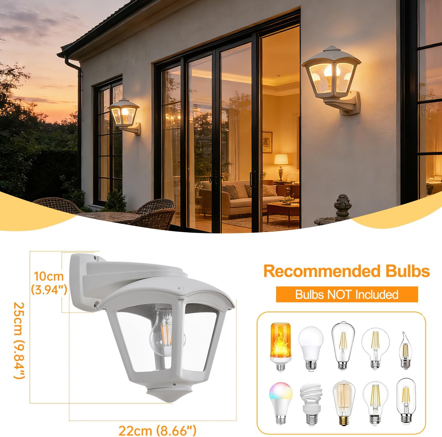 Modern Outdoor Wall Lantern - Waterproof E27 Sconce Light - The Outdoor Furniture Market 