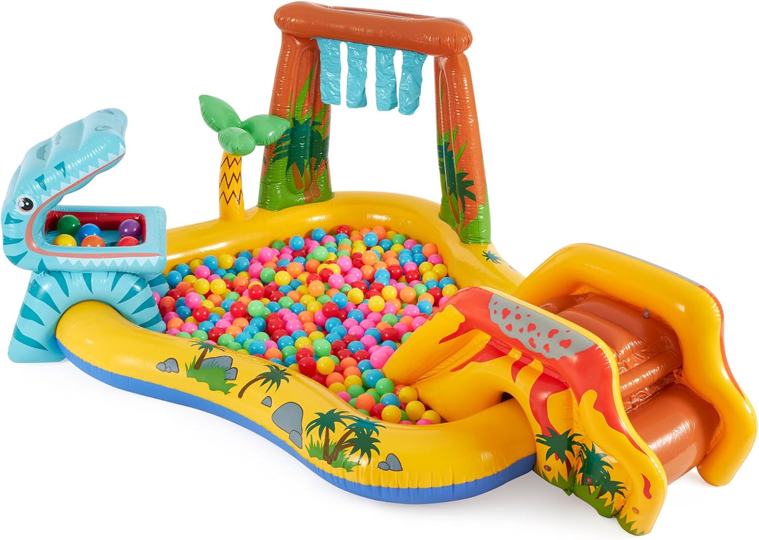 Dinosaur Play Center - Inflatable Water Play Pool with Slide & Sprayer - The Outdoor Furniture Market 