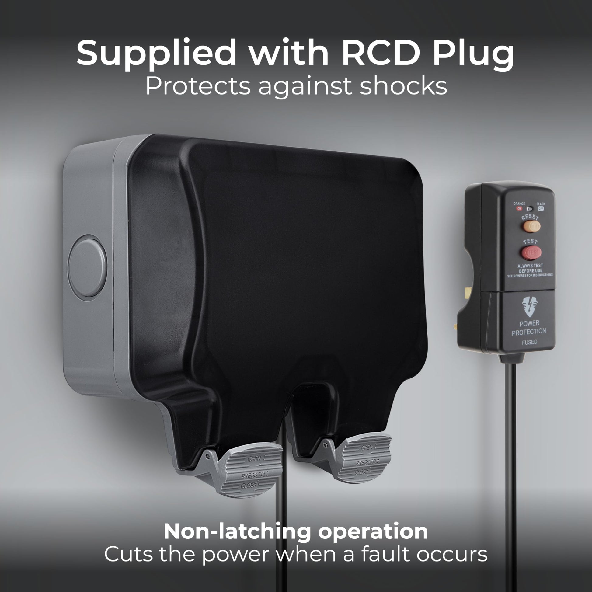Weatherproof Outdoor Double Socket Kit with RCD - IP66 Rated - The Outdoor Furniture Market 