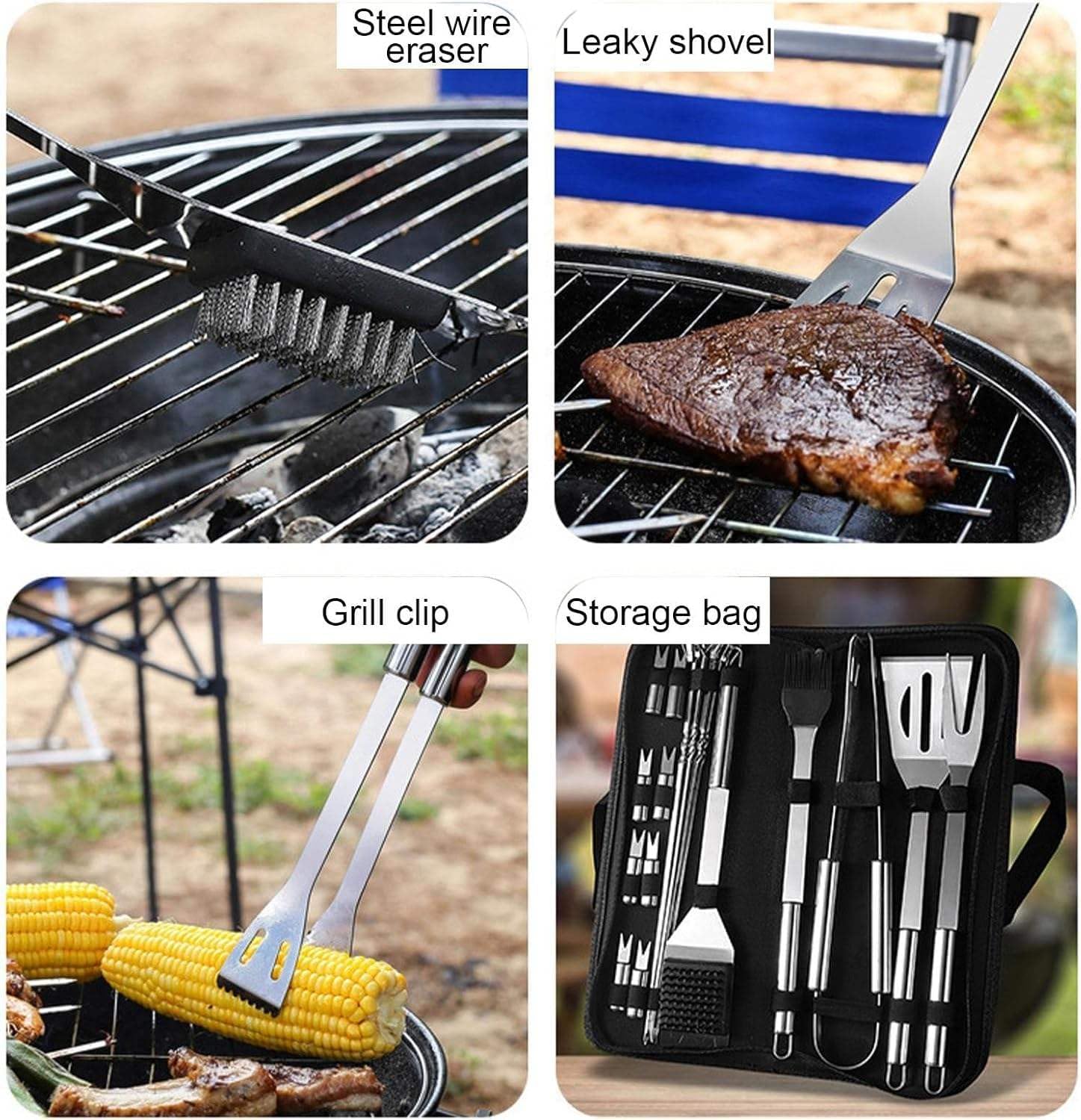 5-Piece Stainless Steel Grill Tool Set - Grill Tools Grilling Accessories Grill Set Barbecue Grill Accessories for Outdoor Grill, BBQ Grill BBQ Accessories, Utensils Grilling Tools