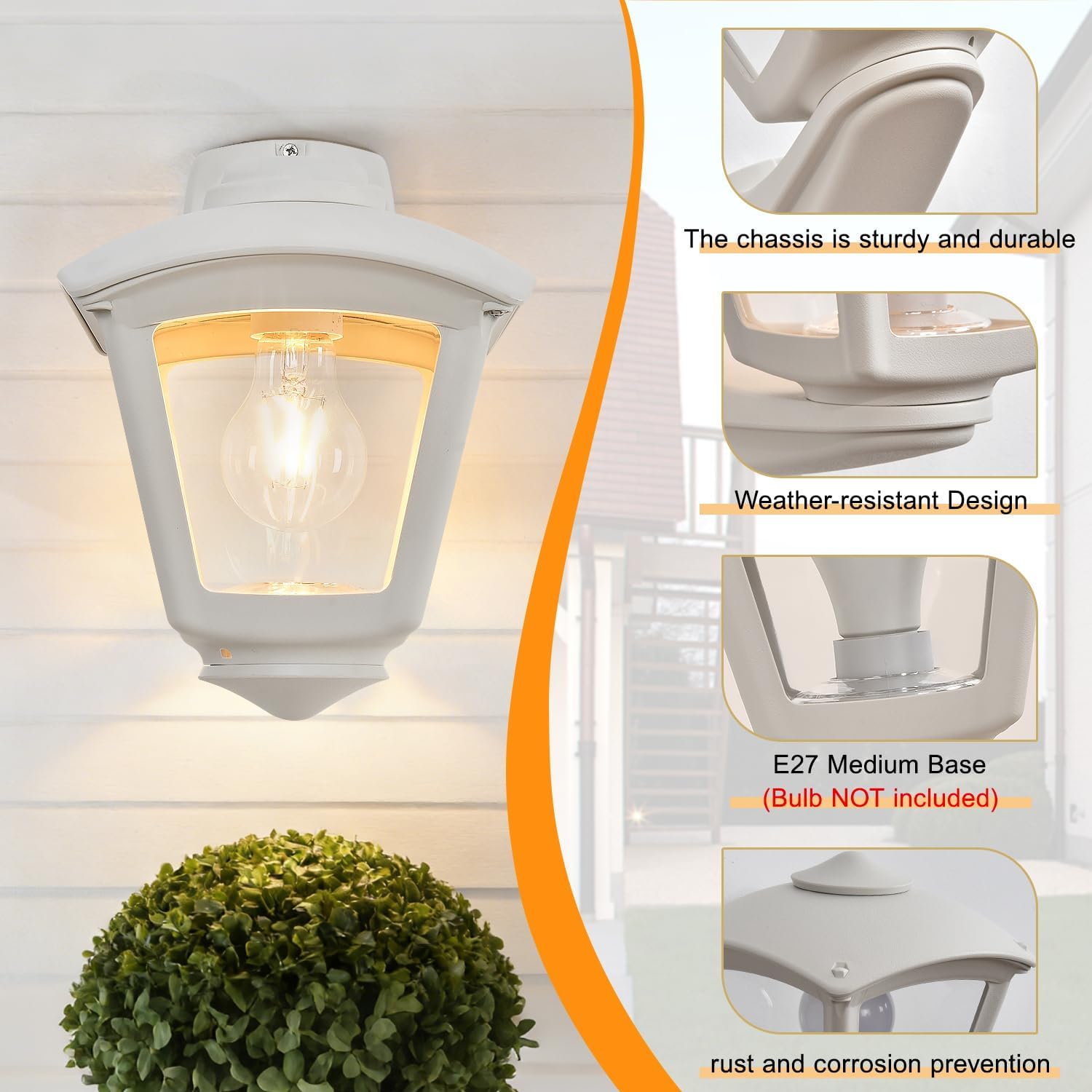 Modern Outdoor Wall Lantern - Waterproof E27 Sconce Light - The Outdoor Furniture Market 