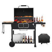 Royal Gourmet 719 sq.in Charcoal Grill with Adjustable Pan & Collapsible Tables