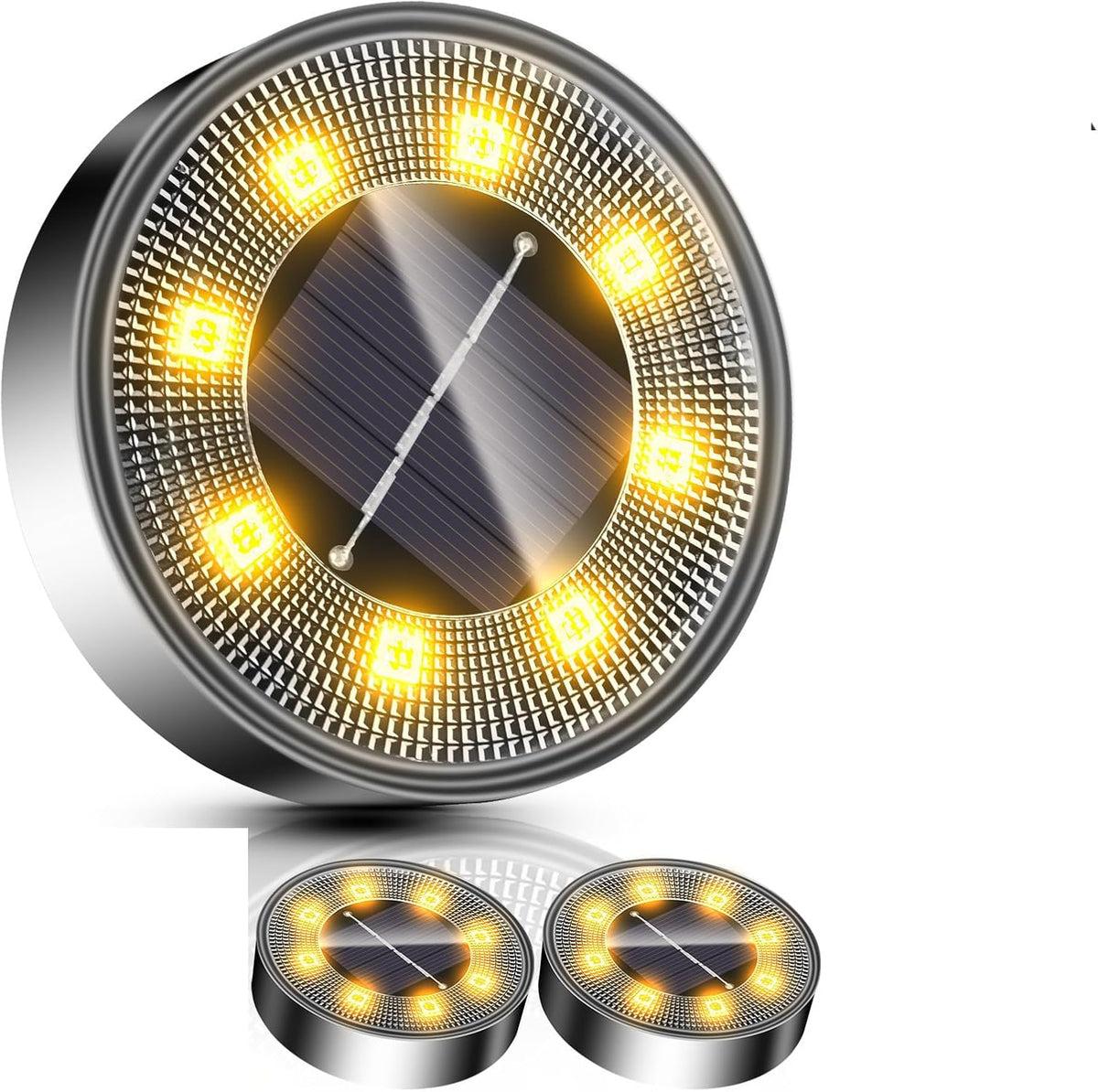 Outdoor solar ground spike light by The Outdoor Furniture Market, IP68 waterproof pathway and pool lighting with warm white glow.