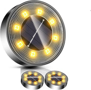 Outdoor solar ground spike light by The Outdoor Furniture Market, IP68 waterproof pathway and pool lighting with warm white glow.