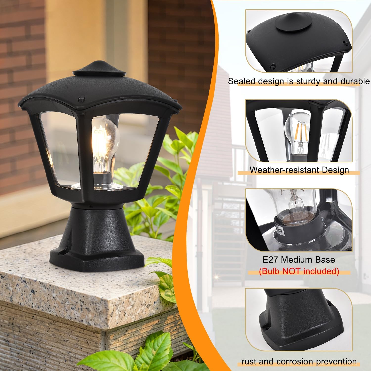 Modern Outdoor Wall Lantern - Waterproof E27 Sconce Light - The Outdoor Furniture Market 