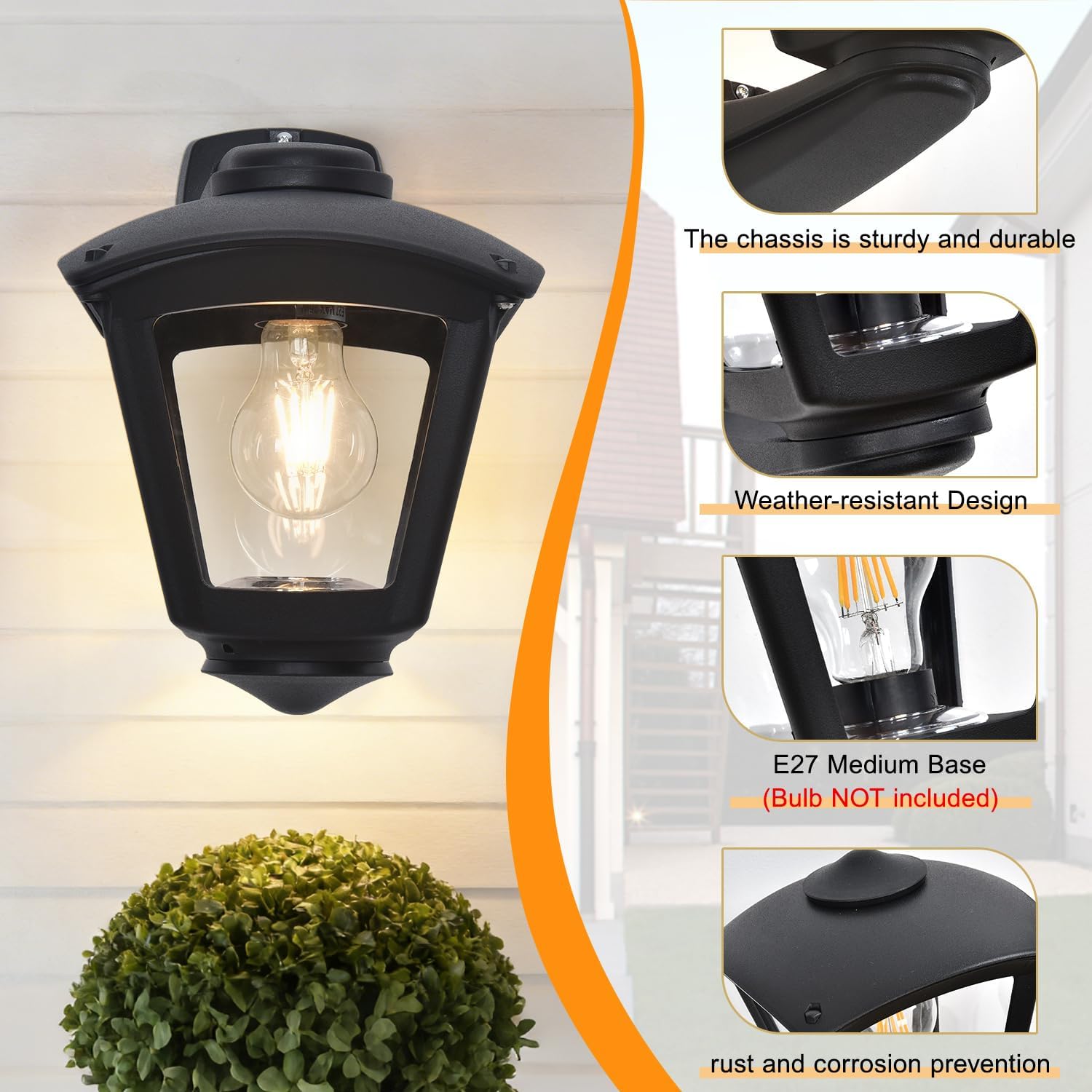 Modern Outdoor Wall Lantern - Waterproof E27 Sconce Light - The Outdoor Furniture Market 