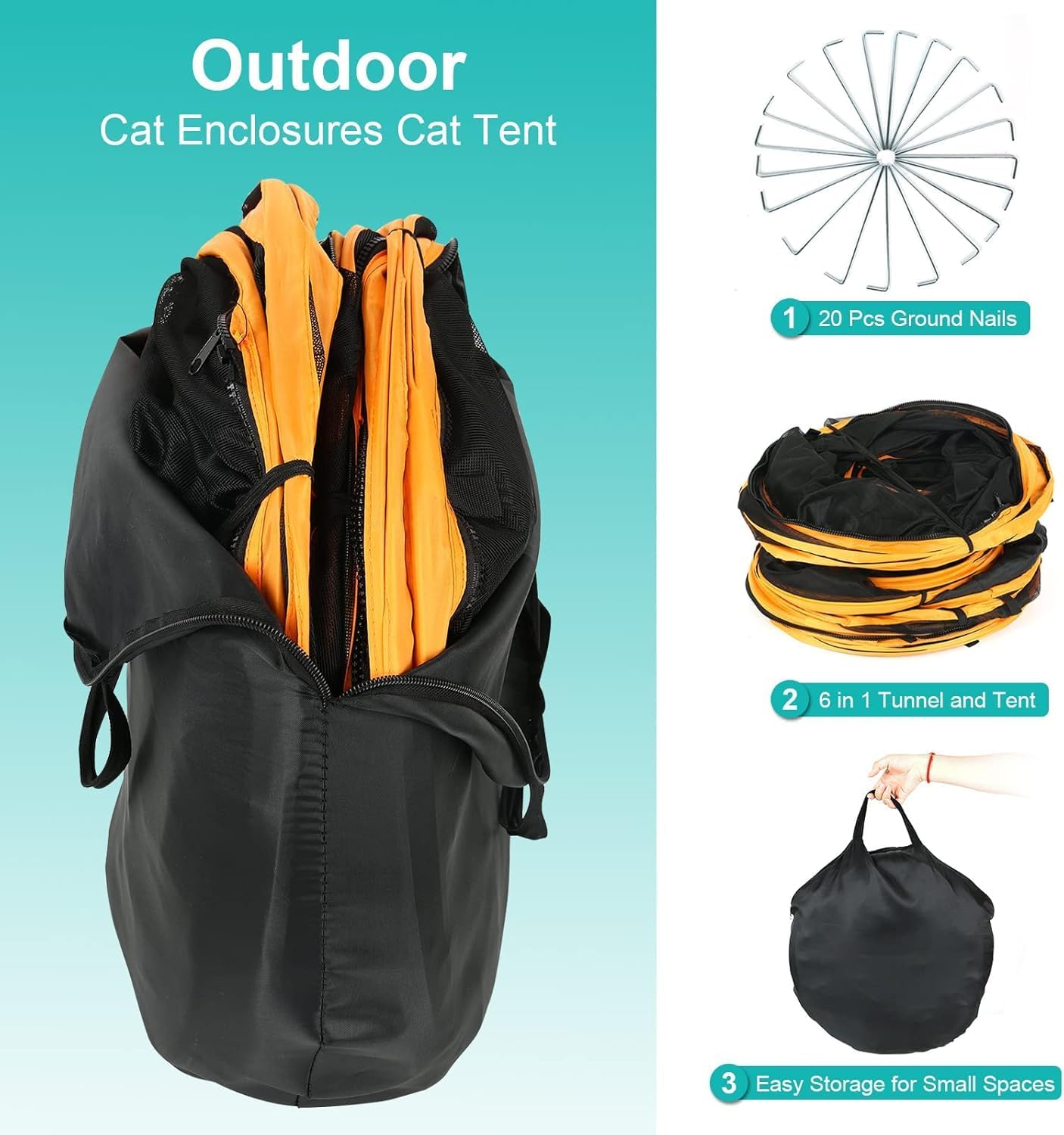 6-in-1 Outdoor Cat/Dog House with Tunnel - Large Modular Pet Playpen