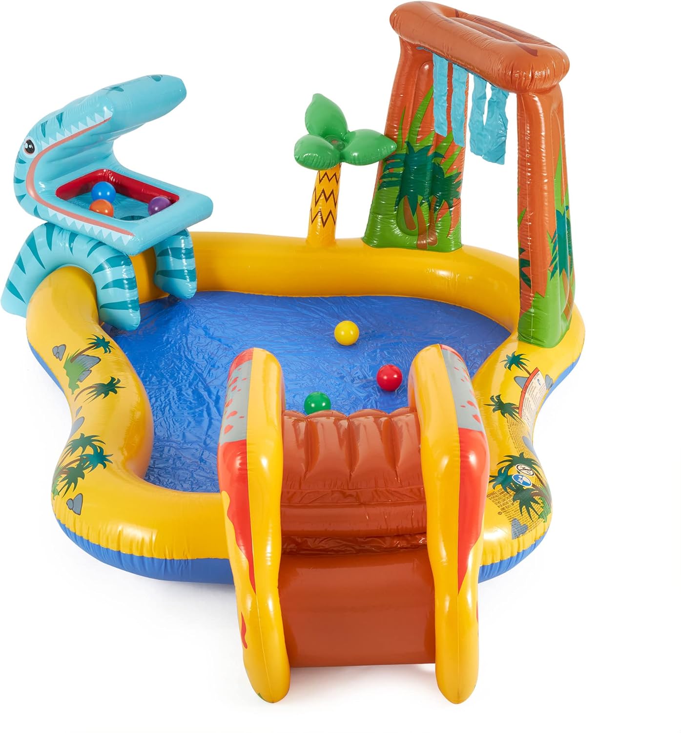 Dinosaur Play Center - Inflatable Water Play Pool with Slide & Sprayer - The Outdoor Furniture Market 