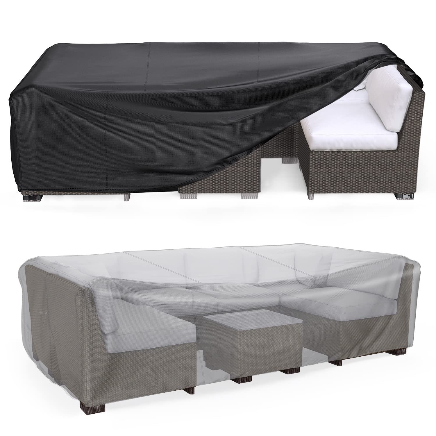 Premium outdoor furniture cover by The Outdoor Furniture Market, UV-resistant and waterproof, fits 3.5m x 3.5m outdoor furniture.