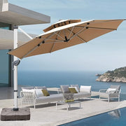 Casa Fiora UV-Resistant Outdoor Cantilever Offset Patio Umbrella With Sturdy Water Base for Backyard and Pool