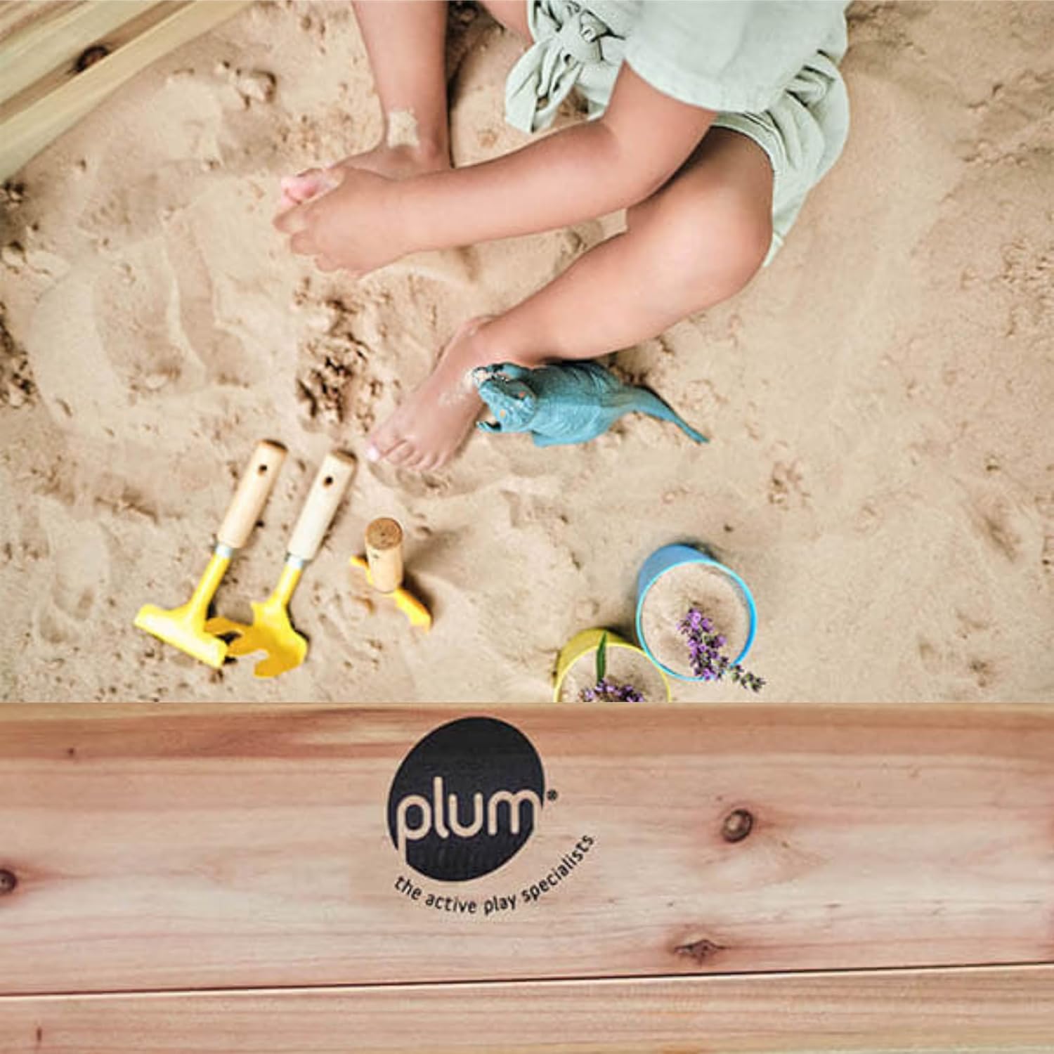 Octagonal Wooden Sandpit - Natural Wood Sandbox with Cover & Liner - The Outdoor Furniture Market 