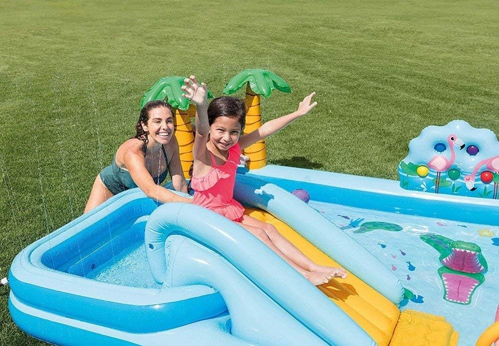 Jungle Adventures Water Play Center - Inflatable Pool with Slide & Games - The Outdoor Furniture Market 