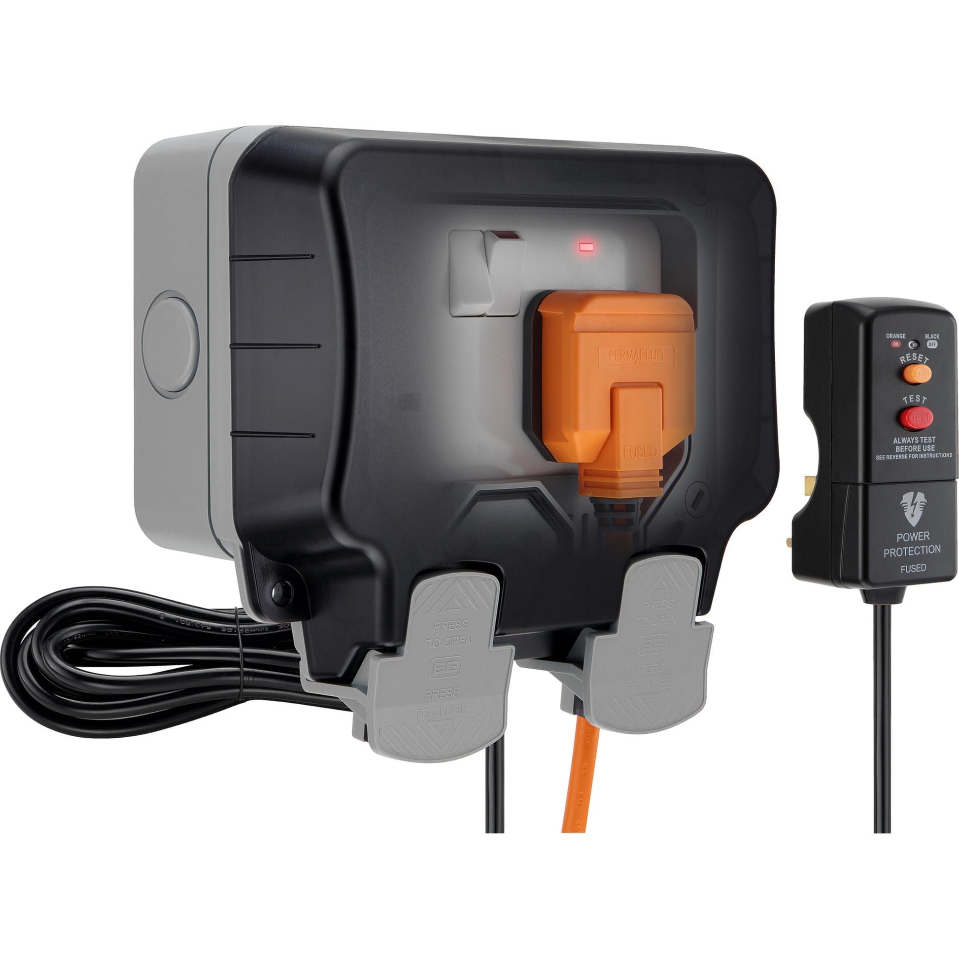 Weatherproof Outdoor Double Socket Kit with RCD - IP66 Rated - The Outdoor Furniture Market 
