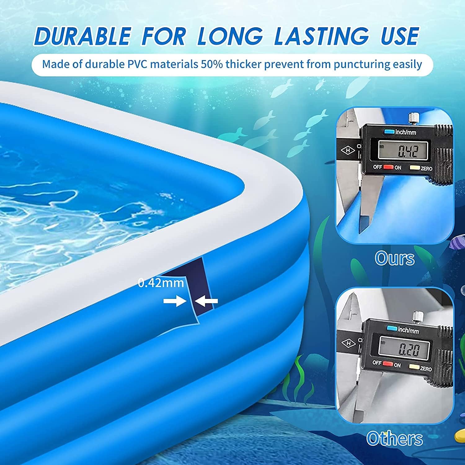 Autoysur Tiny Inflatable Pool 150cm - Baby & Toddler Pool 3-Layer - The Outdoor Furniture Market 