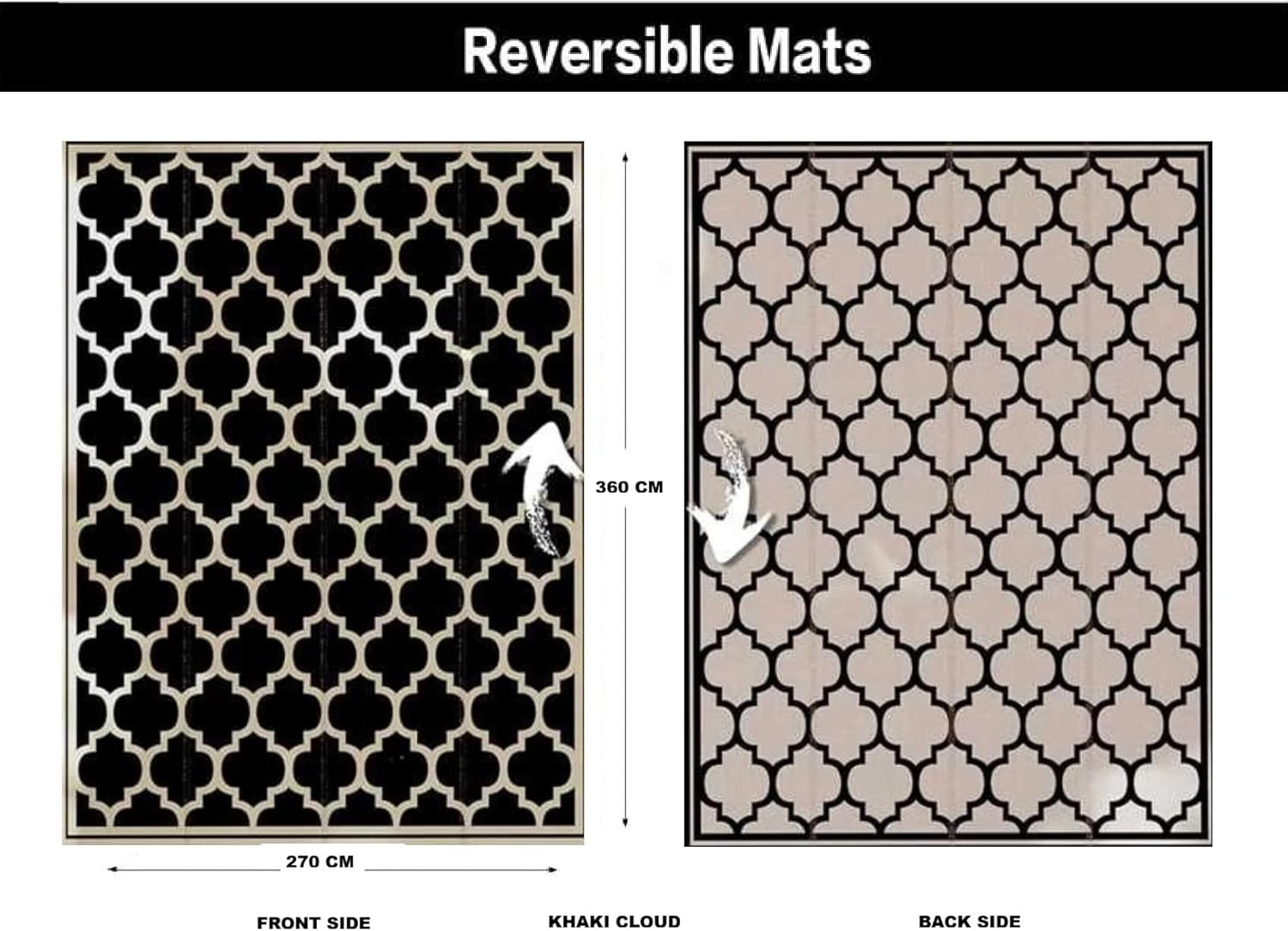 Camping Mat with LED Lights – Portable Outdoor Camping Mat with Edge Lighting | Desert, Wadi & Backyard Use | Foldable, Easy-Clean, Battery Operated & Durable (Khaki Cloud, 270x360)