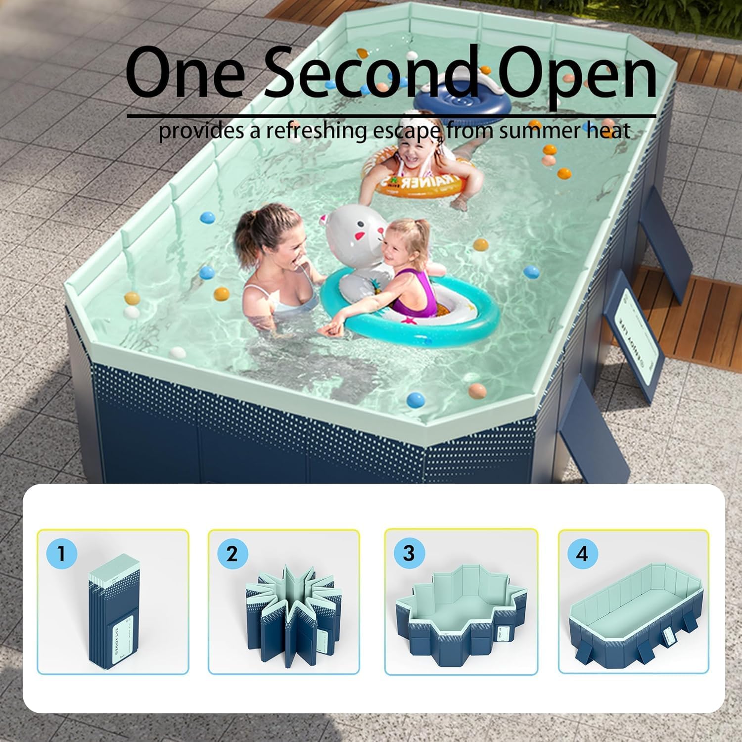 Premium Inflatable Pool 300cm - Quality Family Pool with Pump - The Outdoor Furniture Market 