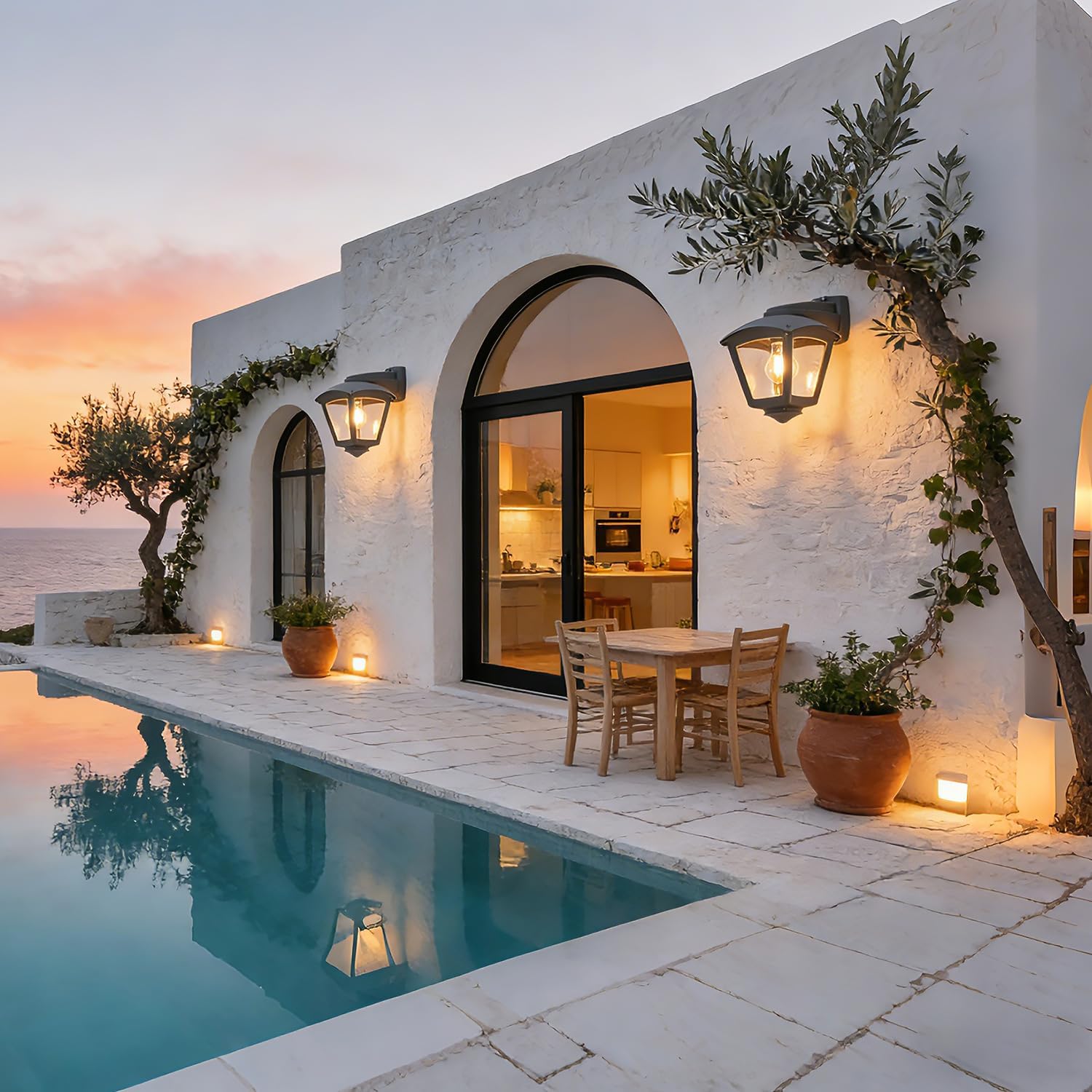 Modern Outdoor Wall Lantern - Waterproof E27 Sconce Light - The Outdoor Furniture Market 