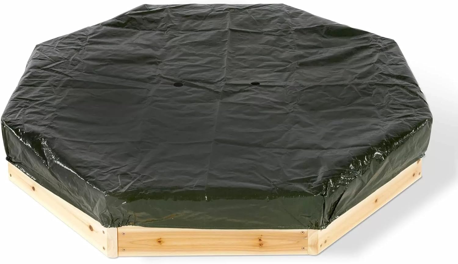 Octagonal Wooden Sandpit - Natural Wood Sandbox with Cover & Liner - The Outdoor Furniture Market 