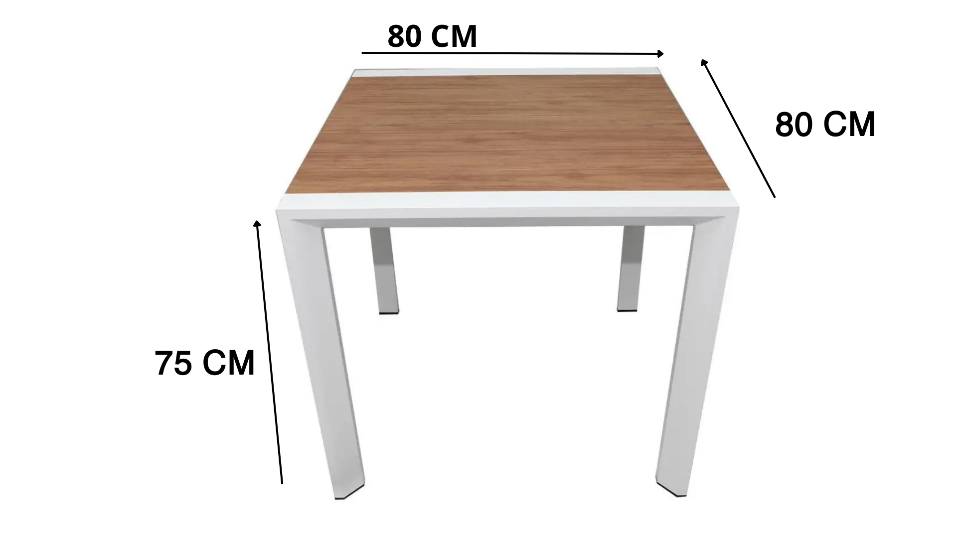 Aluminum Frame WPC Square Outdoor Dining Table
