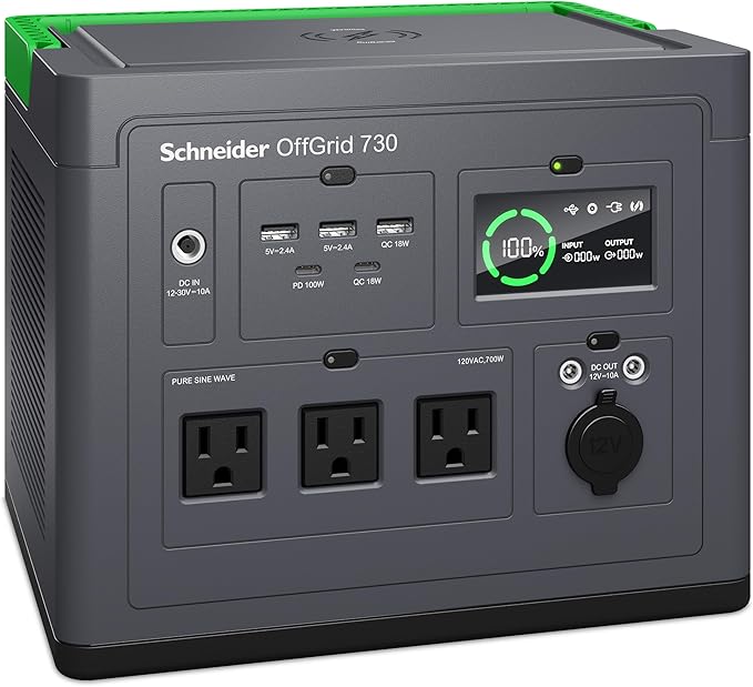 Schneider OffGrid 332Wh Portable Power Station - Solar Compatible Battery Pack - The Outdoor Furniture Market 