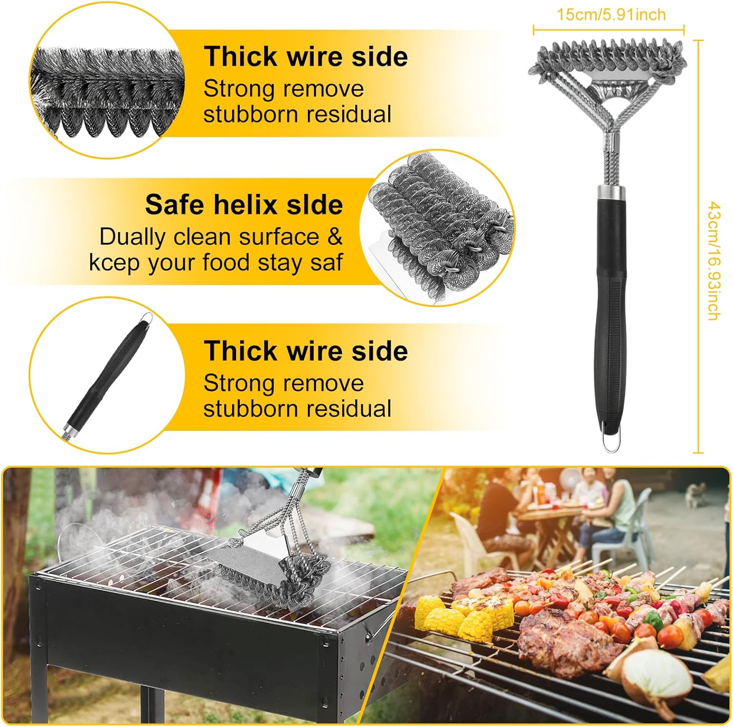 46pcs BBQ Grill Accessories Kit, Heavy Duty Stainless Steel Grill Tools Set with Long Handle, All-in-One Grilling Utensils Set for Outdoor Cooking for Men, Dad & Grillers