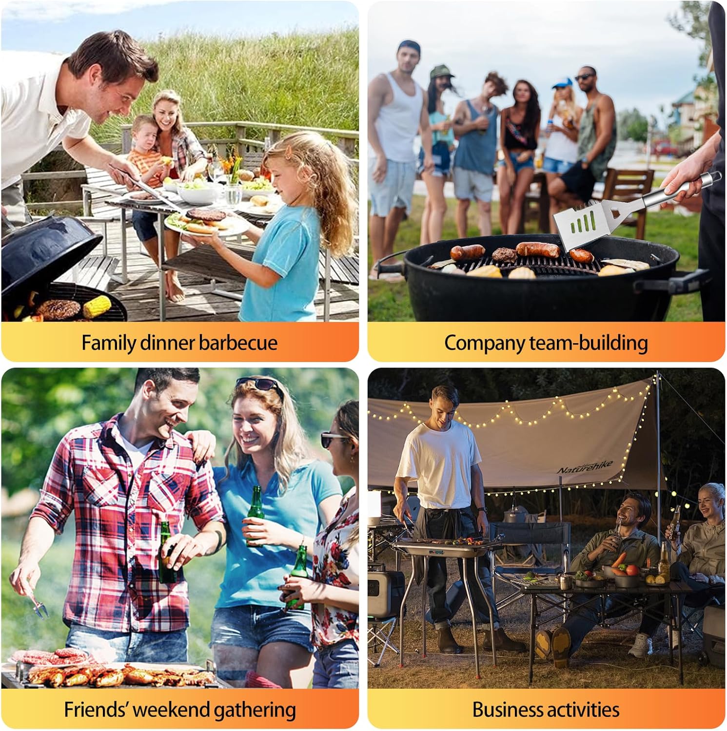 46pcs BBQ Grill Accessories Kit, Heavy Duty Stainless Steel Grill Tools Set with Long Handle, All-in-One Grilling Utensils Set for Outdoor Cooking for Men, Dad & Grillers