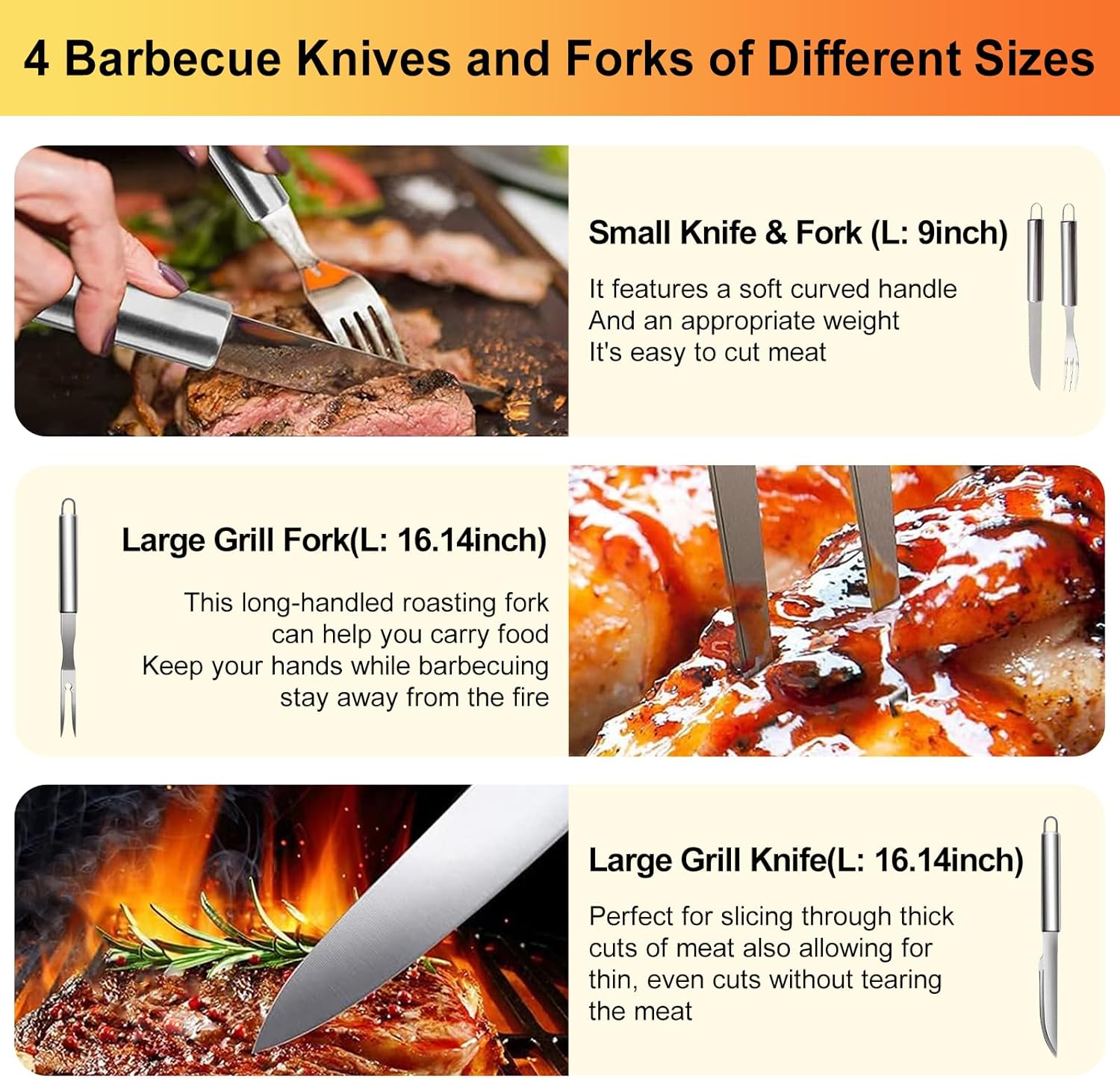 46pcs BBQ Grill Accessories Kit, Heavy Duty Stainless Steel Grill Tools Set with Long Handle, All-in-One Grilling Utensils Set for Outdoor Cooking for Men, Dad & Grillers