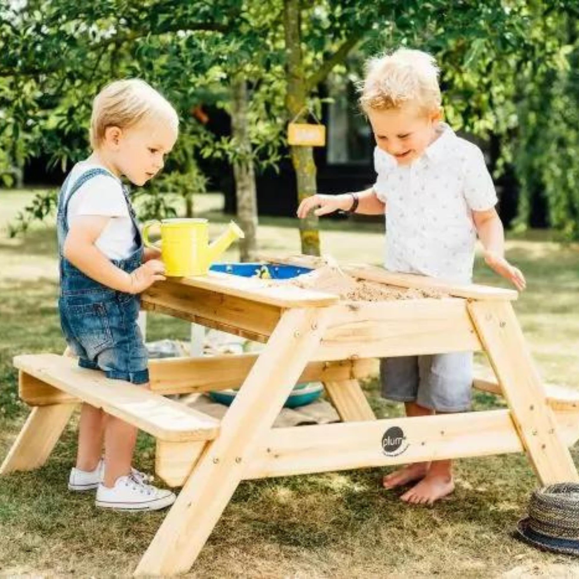 Surfside 3-in-1 Sand & Water Table with Parasol - Wooden Outdoor Play - The Outdoor Furniture Market 