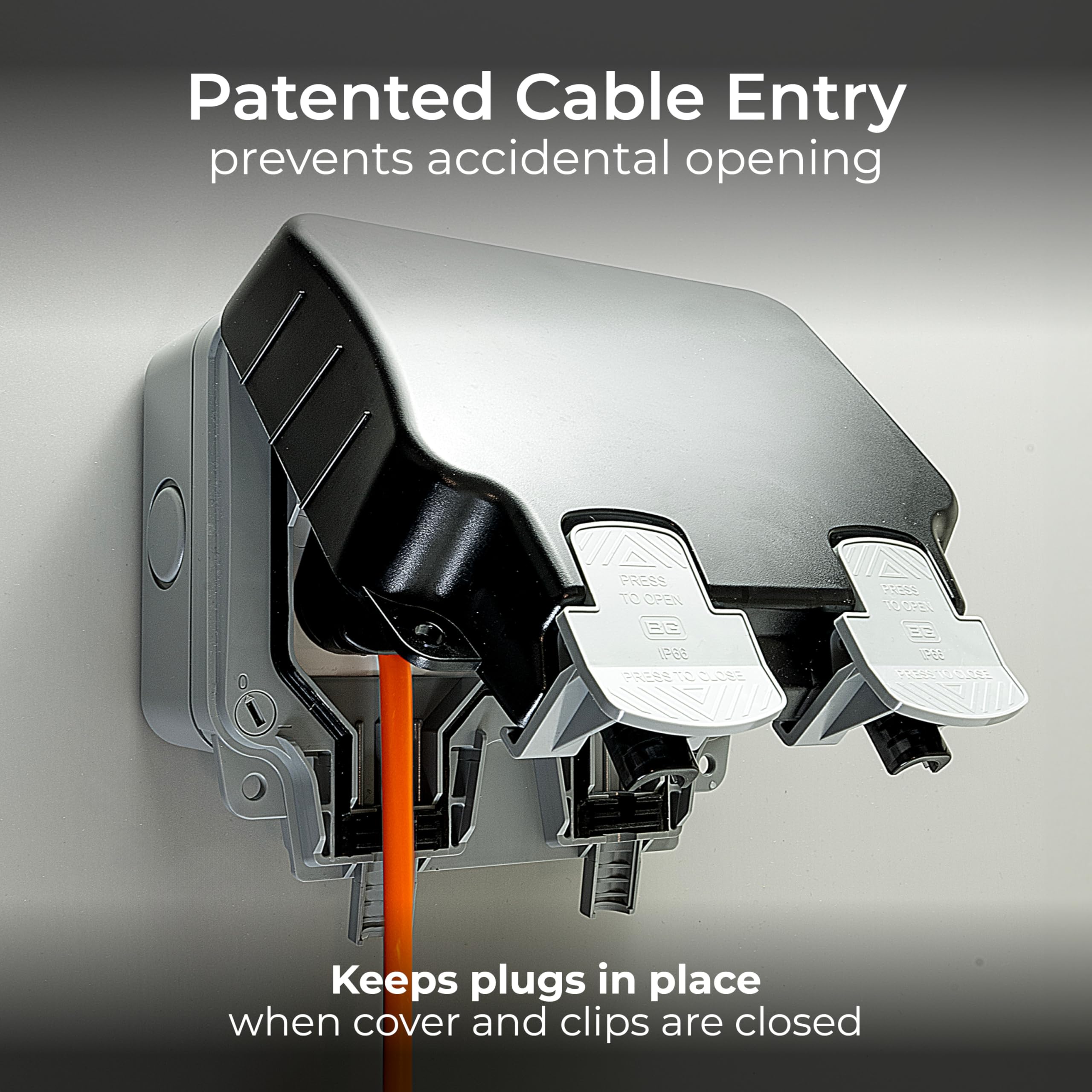 Weatherproof Outdoor Double Socket - IP66 Rated Grey - The Outdoor Furniture Market 