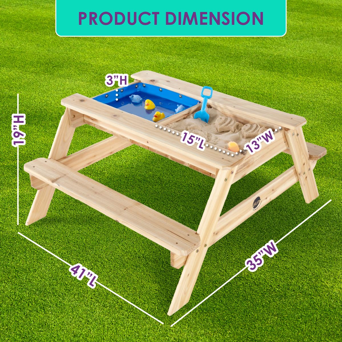 Surfside 3-in-1 Sand & Water Table with Parasol - Wooden Outdoor Play - The Outdoor Furniture Market 