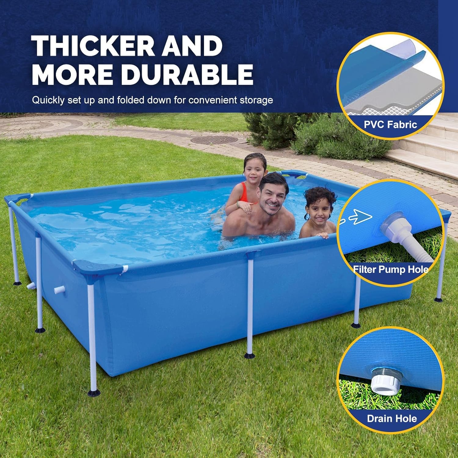 Autoysur Extra Large Inflatable Pool 390cm - Premium Family Pool with Pump & Slide - The Outdoor Furniture Market 