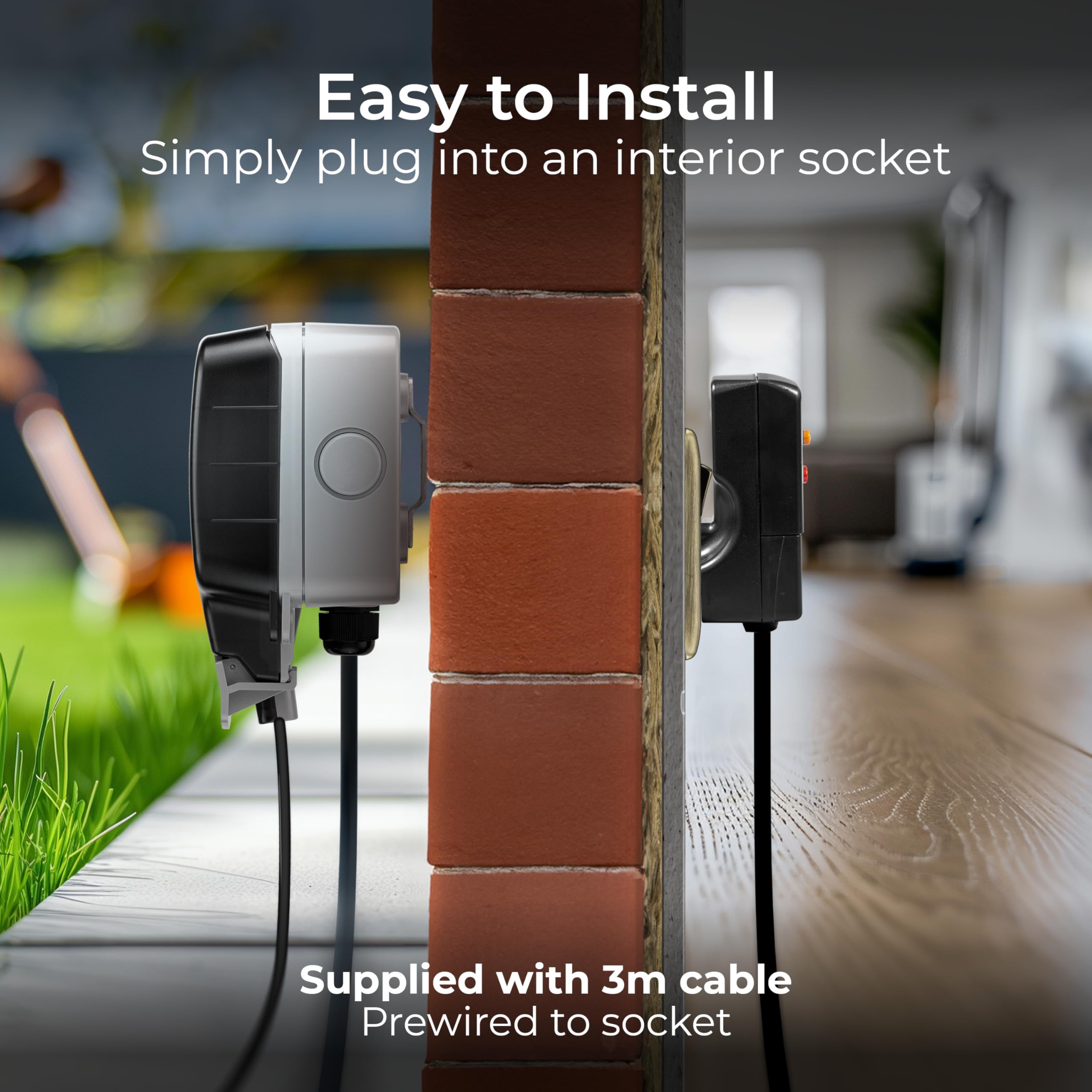 Weatherproof Outdoor Double Socket Kit with RCD - IP66 Rated - The Outdoor Furniture Market 