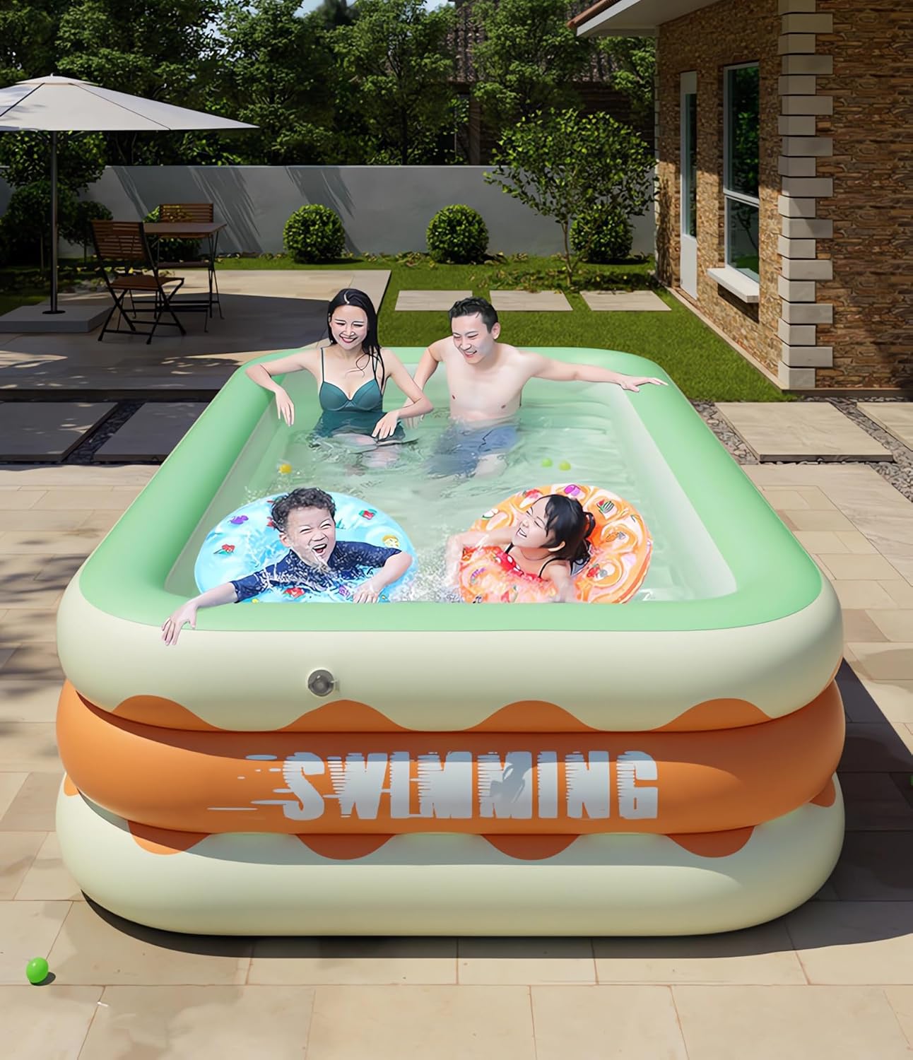 Inflatable Pool 210cm - Simple Family Pool - The Outdoor Furniture Market 