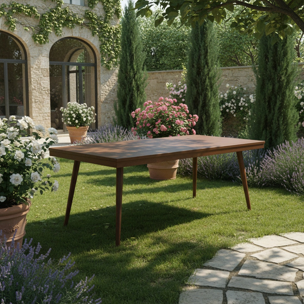 Modern Outdoor Aluminum Table with WPC Top