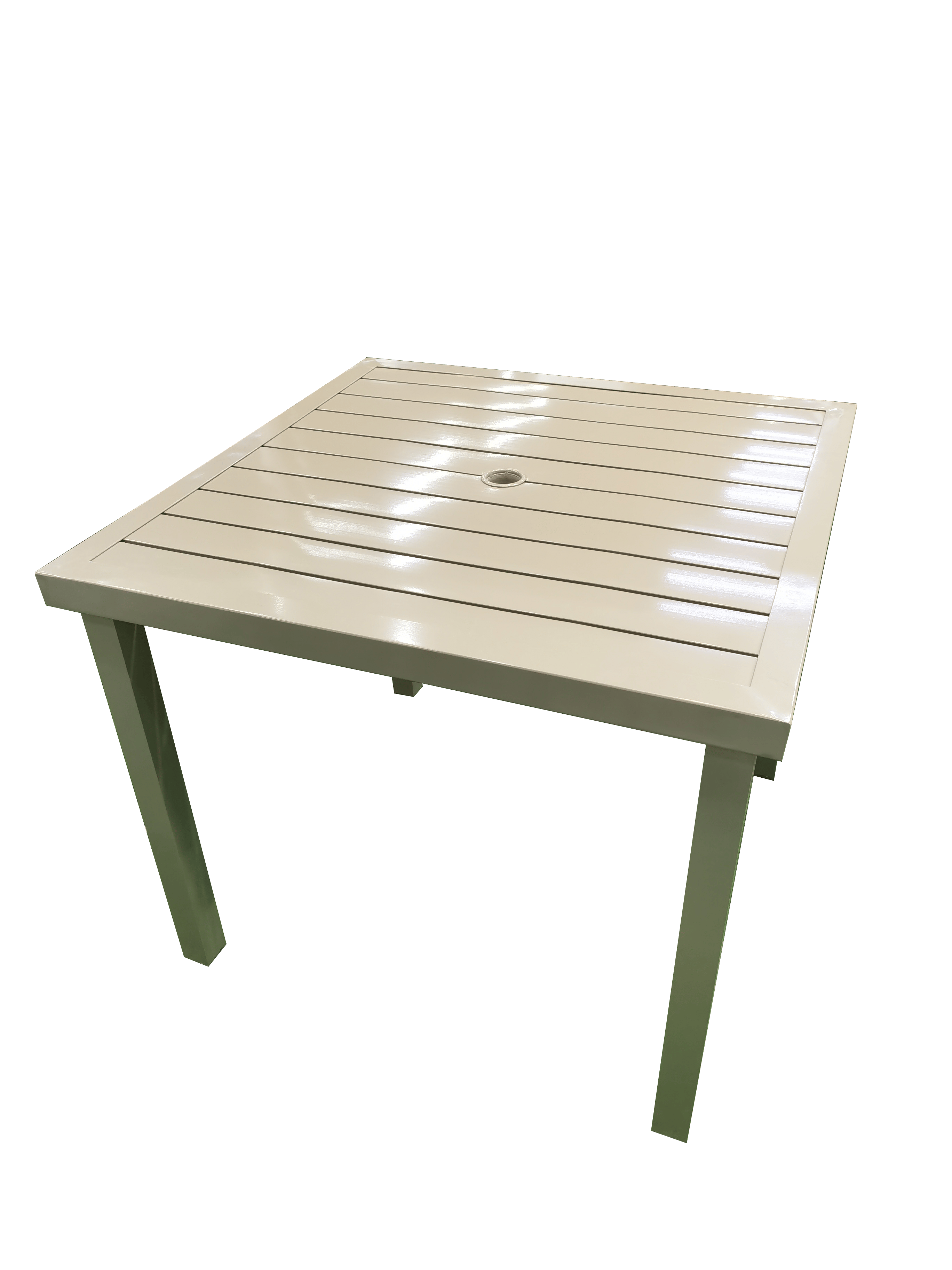 Aluminum beige rope dining set with beige cushions by Casa Fiora, featuring stylish outdoor seating and table arrangement.