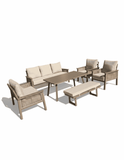 9-seater outdoor sofa set by The Outdoor Furniture Market with aluminium frame and modern design inspired by Iskos-Berlin.