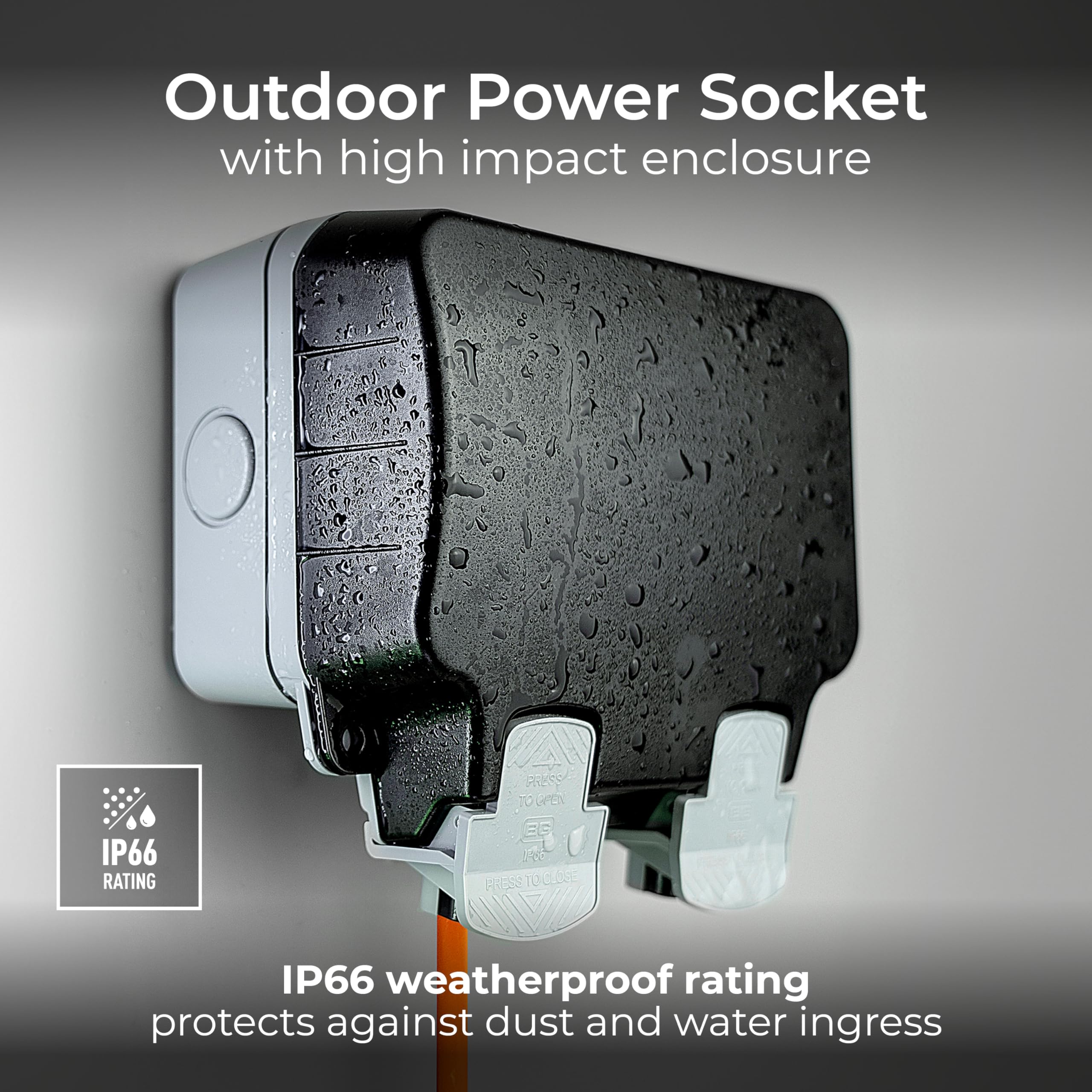 Weatherproof Outdoor Double Socket Kit with RCD - IP66 Rated - The Outdoor Furniture Market 