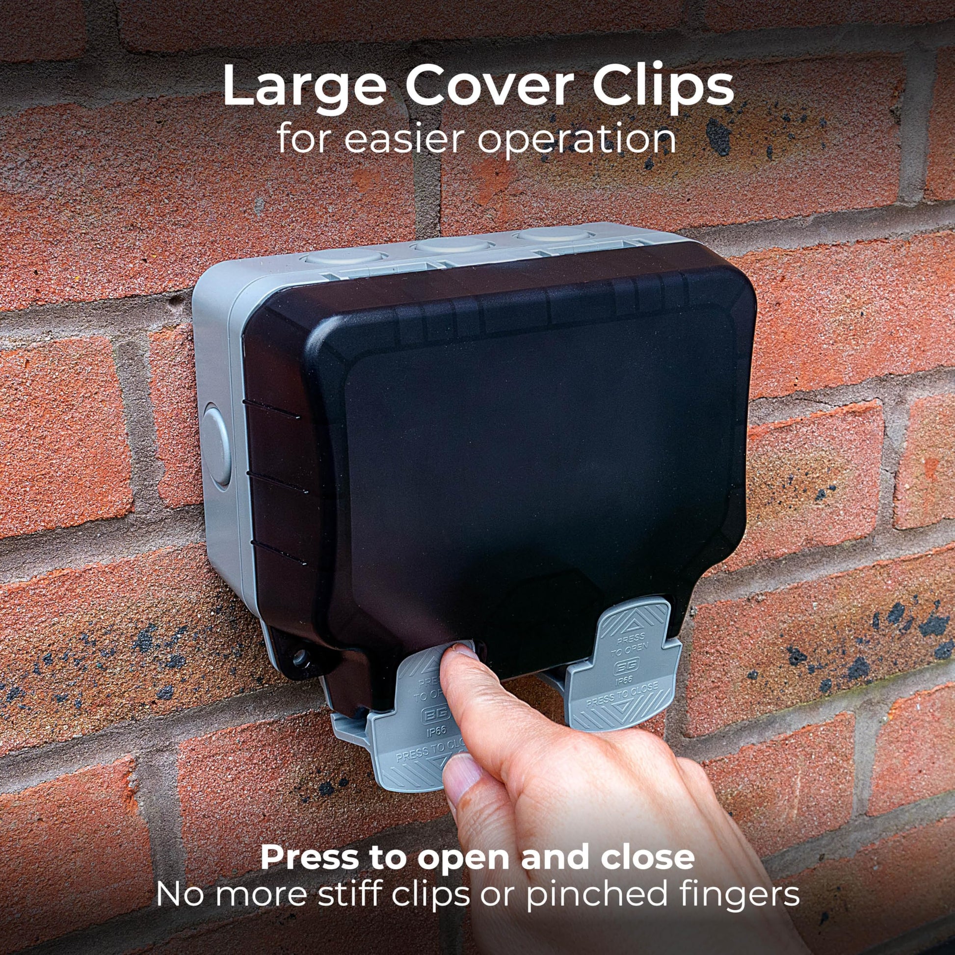 Weatherproof Outdoor Double Socket - IP66 Rated Grey - The Outdoor Furniture Market 