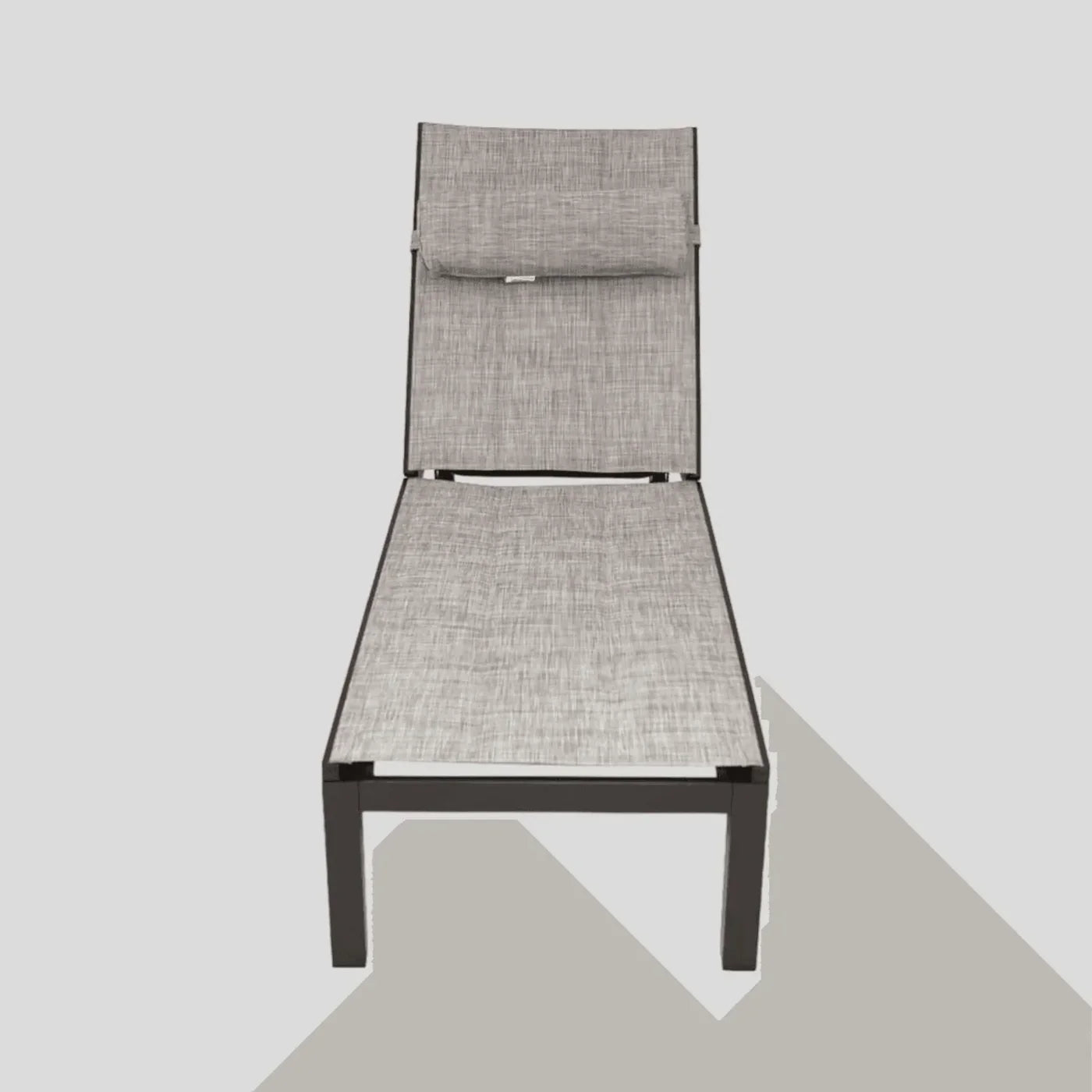 Modern grey fabric lounge chair with headrest from The Outdoor Furniture Market