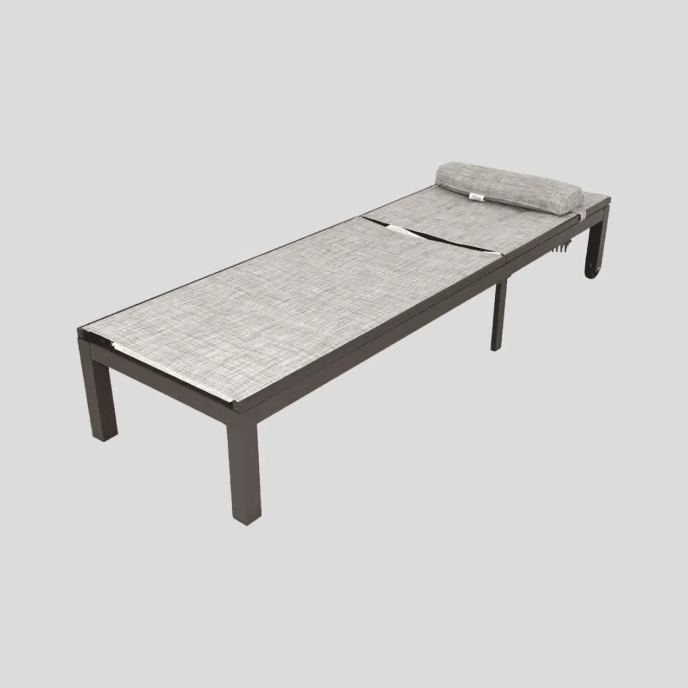 Modern grey fabric sun lounger with headrest from The Outdoor Furniture Market