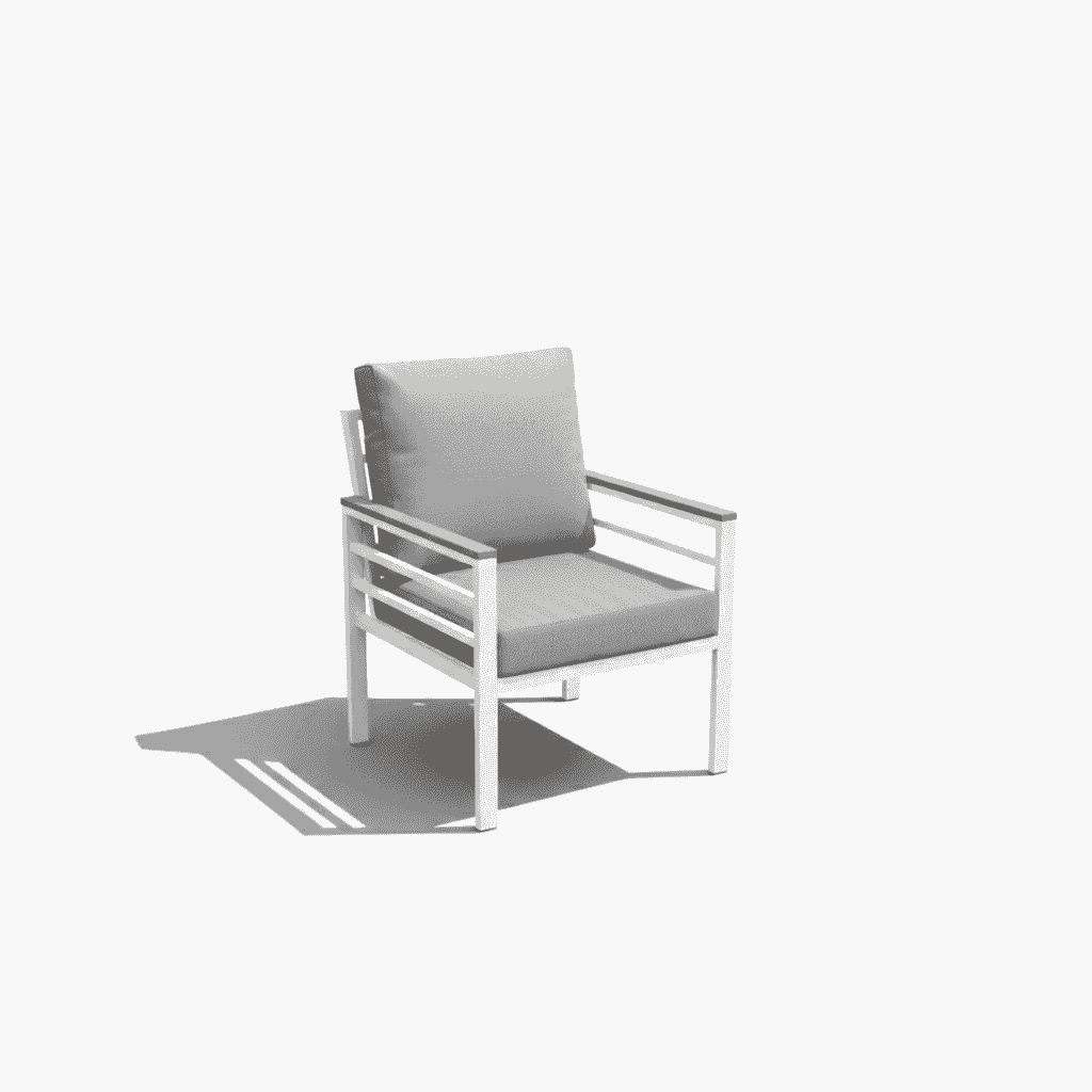 Aluminium 7 seater sofa set with dining table by , featuring modern design and outdoor seating.
