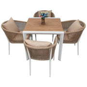 Aluminum Alloy 4-Seater WPC Outdoor Dining Set - The Outdoor Furniture Market 