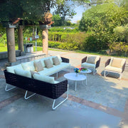 Aluminum Frame Hand Rope Style 8-Seater Outdoor lounge Sofa Set