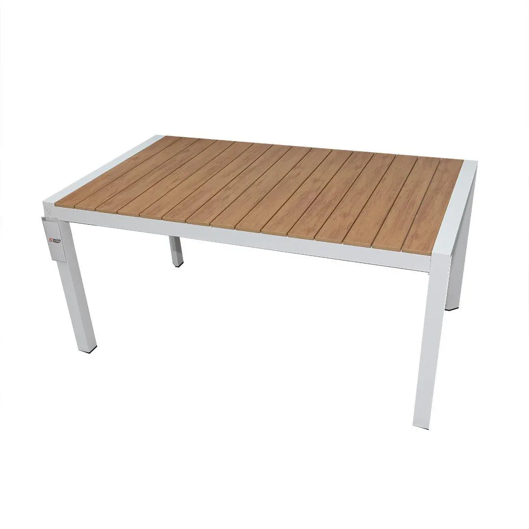 Aluminum Frame WPC 6-Seater Outdoor Dining Table - The Outdoor Furniture Market 