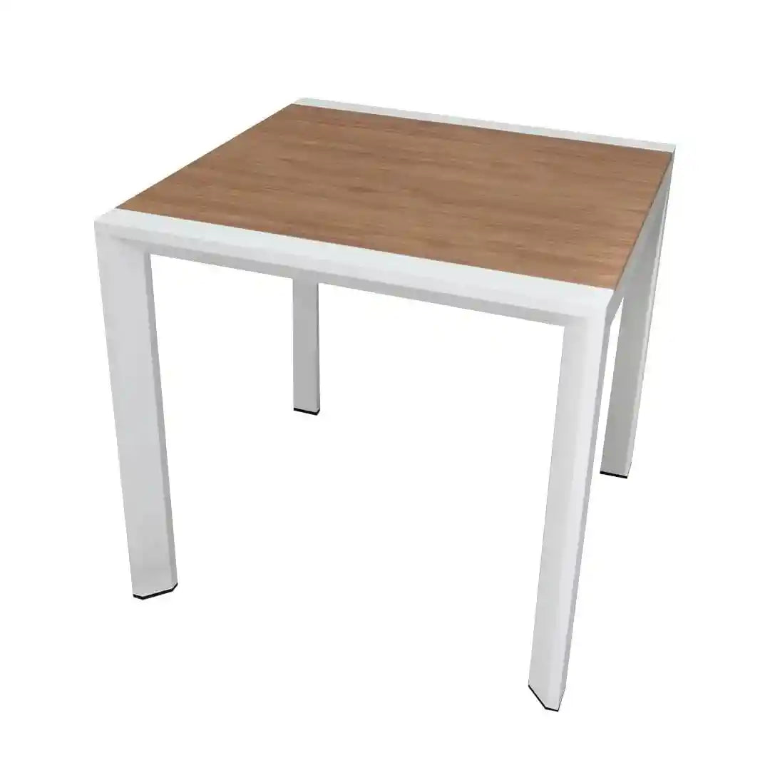 Aluminum frame WPC square outdoor dining table from The Outdoor Furniture Market with a sleek, modern design for outdoor dining.