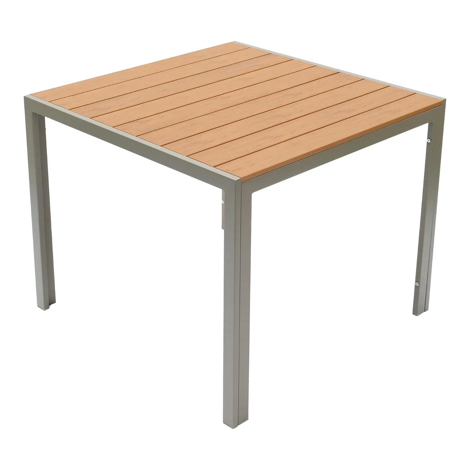 Aluminum & PVC Dining Table Brown and Grey - The Outdoor Furniture Market 