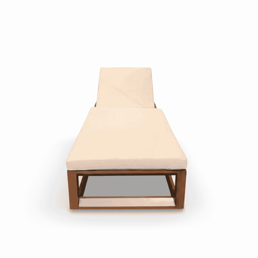 Aluminum waterproof outdoor sunbed with adjustable backrest from The Outdoor Furniture Market, ideal for relaxing outdoors.