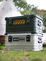 50L Portable Aluminum Storage Box with Lock & Folding Stand | Camping & Outdoor